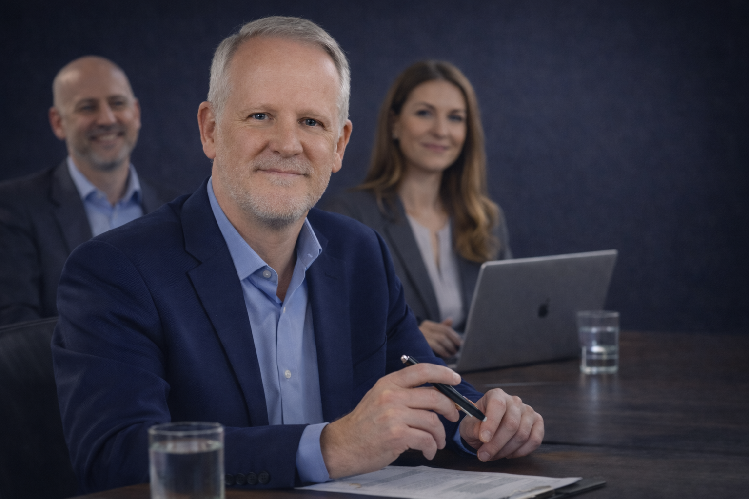 Doug Bullis meeting with colleagues